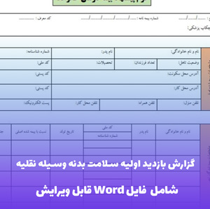 گزارش بازدید اولیه سلامت بدنه وسیله نقلیه (شامل فایل Word)